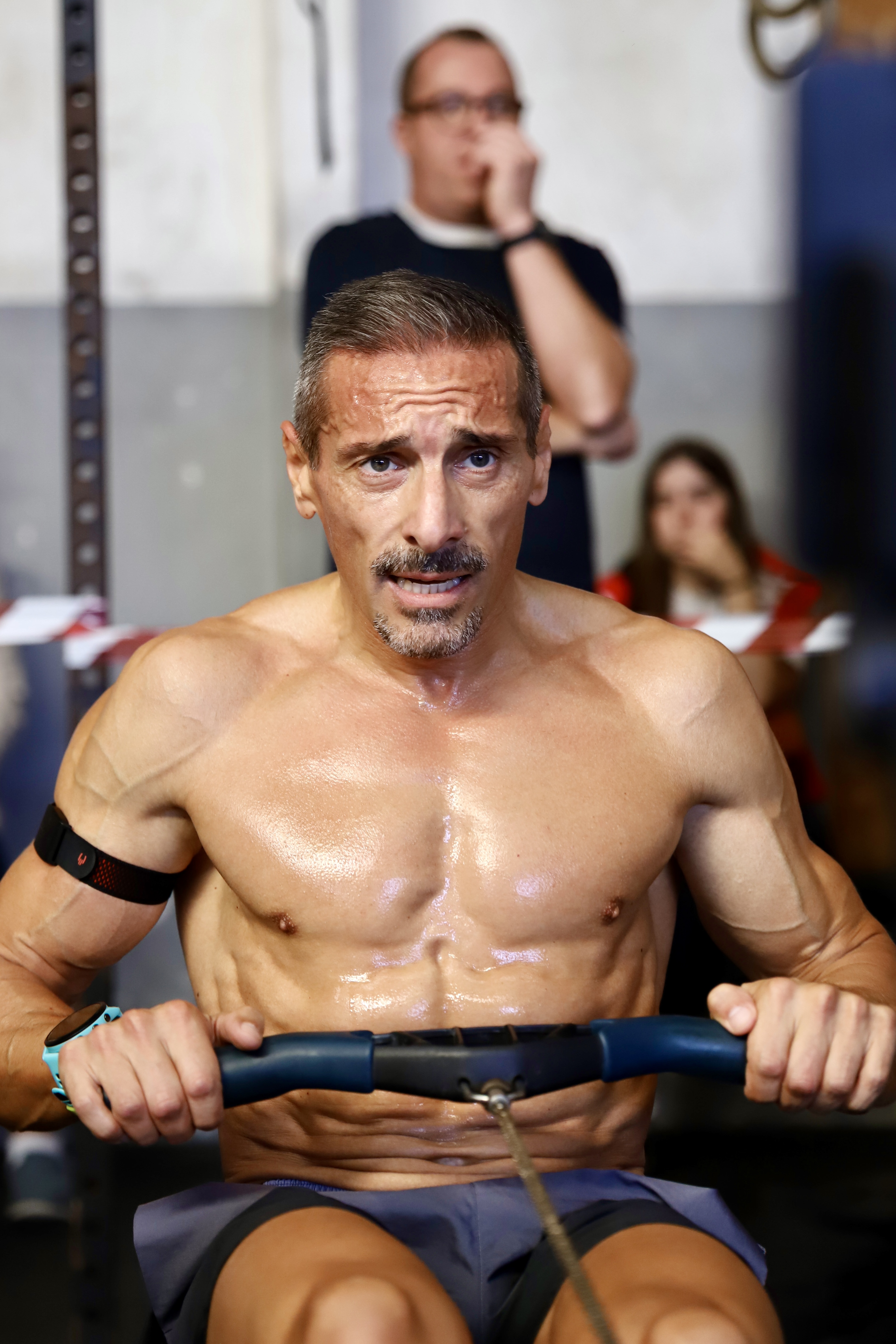 An athlete works on an ergometer at the 2026 Ergathlon