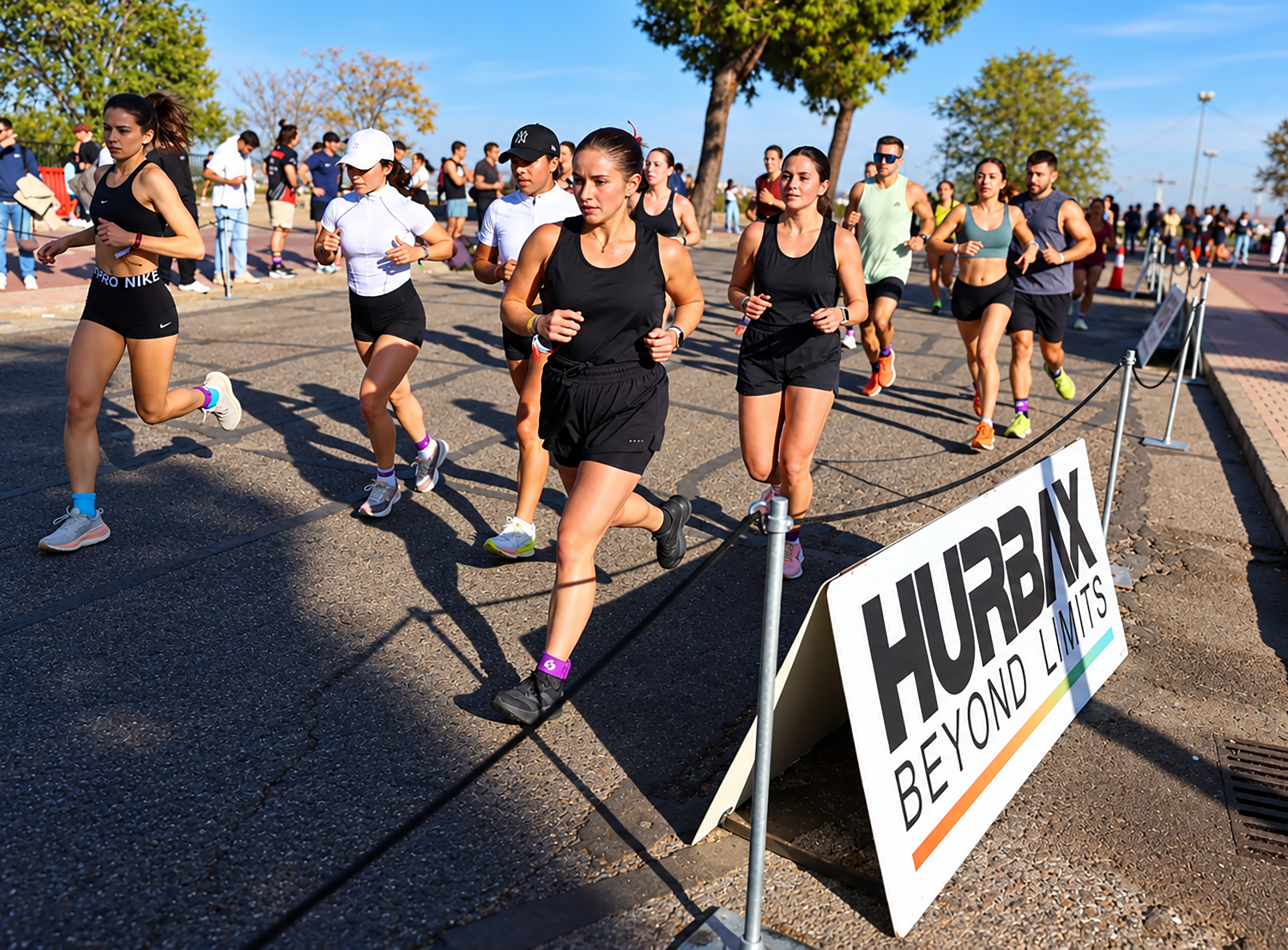 Athletes begin a running section at HURBAX Madrid
