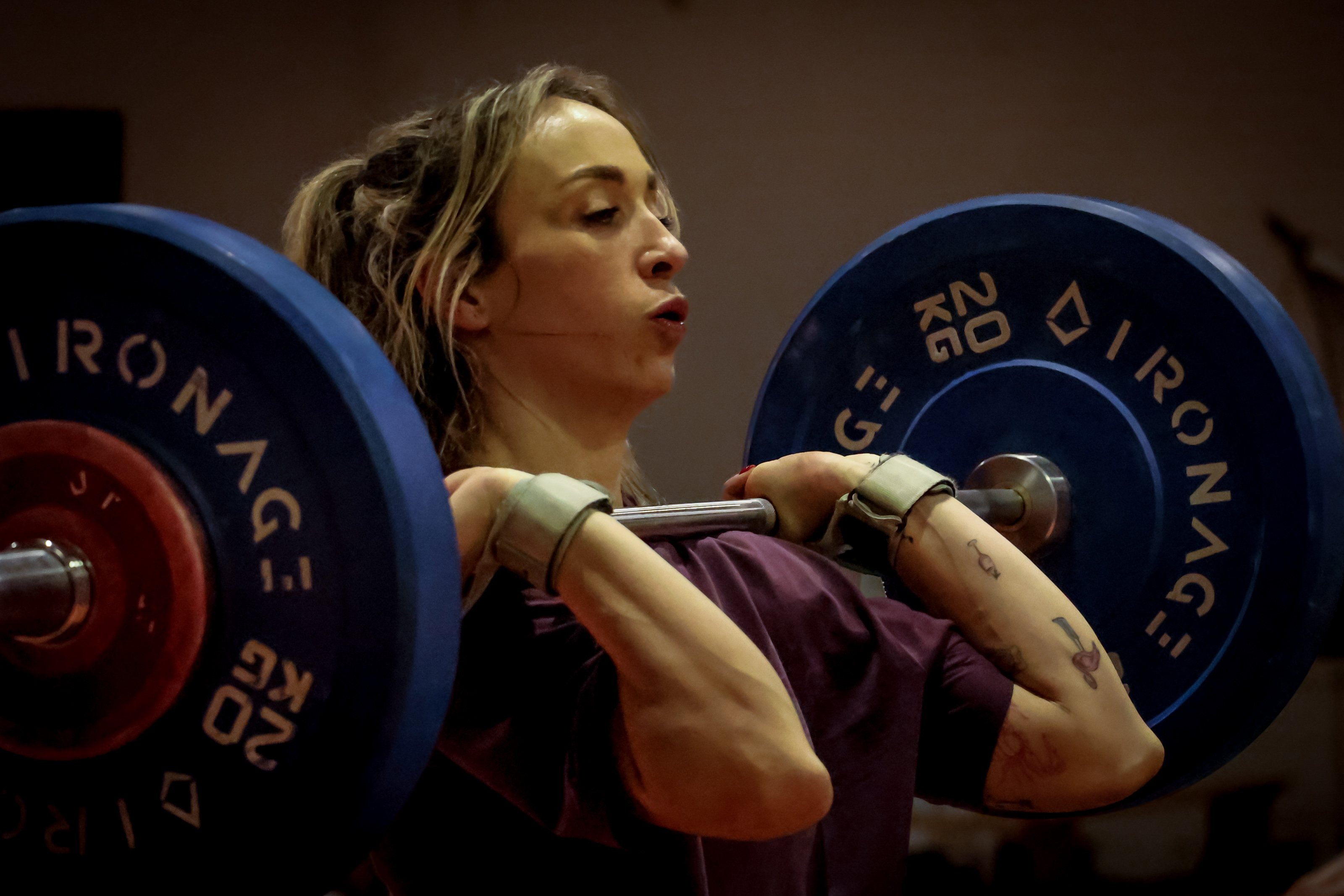 Athlete holding a loaded barbell at Matosinhos Throwdown